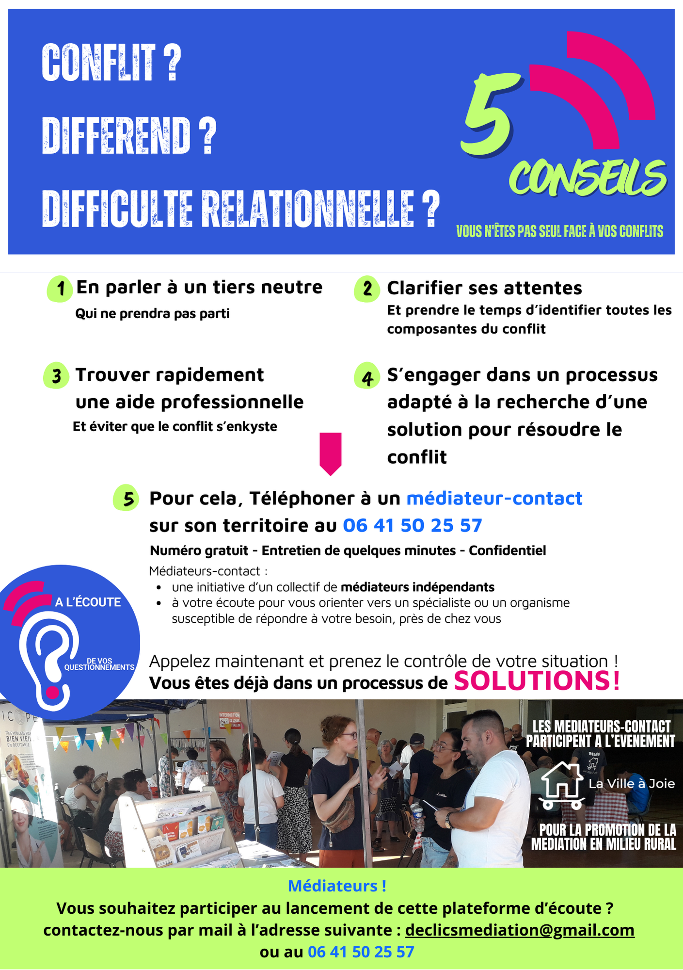 CONFLIT ? DIFFEREND ? DIFFICULTE RELATIONNELLE ? 5 CONSEILS